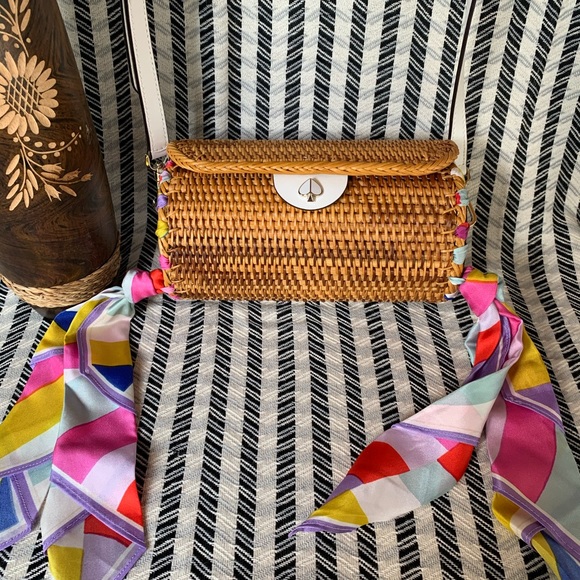 Kate spade bag cylinder crossbody natural wicker - Picture 8 of 8
